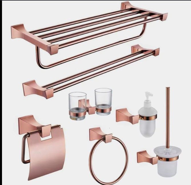 bathroom accessories rose gold